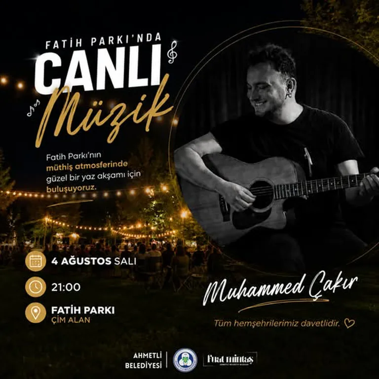 Fatih Parkı'nda Yaz Akşamına Canlı Müzik Renk Katacak